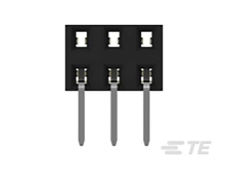 TE Connectivity AMPMODU Series Straight Through Hole Mount PCB Socket, 6-Contact, 2-Row, 2mm Pitch, Solder Termination