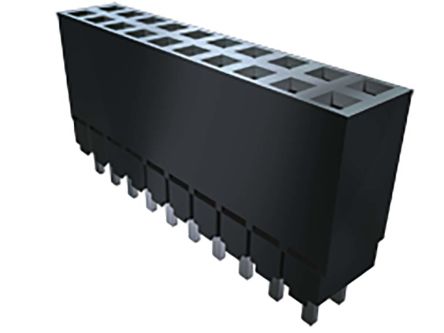 Samtec ESW Series Straight Through Hole Mount PCB Socket, 16-Contact, 2-Row, 2.54mm Pitch, Solder Termination