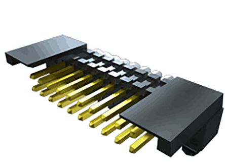 Samtec FSH Series Right Angle PCB Header, 10 Contact(s), 1.27mm Pitch, 2 Row(s), Shrouded