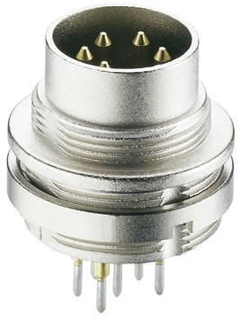 Lumberg DIN-Stecker Abgewinkelt 8-polig, 60 V Ac / 5A IP68, Lötanschluss Wandmontage