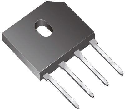 Vishay Brückengleichrichter, 1-phasig 3.8A 600V THT 1V GBU 4-Pin 5μA Siliziumverbindung