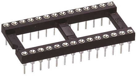 Preci-Dip 2.54mm Pitch Vertical 22 Way, Through Hole Turned Pin Open Frame IC Dip Socket, 1A