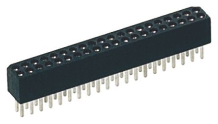 Preci-Dip 853 Series Straight PCB Mount PCB Socket, 20-Contact, 2-Row, 1.27mm Pitch, Solder Termination