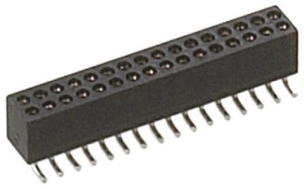 Preci-Dip Connecteur Femelle Pour CI, 20 Contacts, 2 Rangées, 1.27mm, Montage En Surface, Angle Droit
