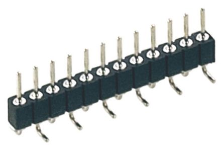 Preci-Dip Stiftleiste Stecker Gerade, 12-polig / 1-reihig, Raster 2.0mm, Lötanschluss-Anschluss, 3.0A, Nicht Ummantelt