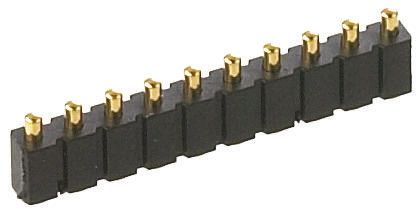 Preci-Dip Straight Surface Mount Spring Loaded Connector, 3 Contact(s), 2.54mm Pitch, 1 Row(s), Shrouded