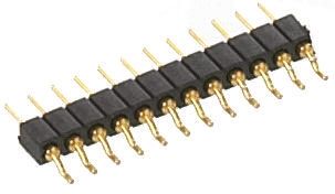 Preci-Dip Stiftleiste Stecker Gewinkelt, 11-polig / 1-reihig, Raster 2.0mm, Lötanschluss-Anschluss, 3.0A, Nicht