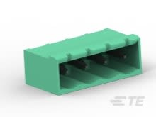 TE Connectivity Borne Enchufable Para PCB Ángulo Recto De 4 Vías, Paso 5.08mm, 15A, De Color Verde, Montaje Montaje En