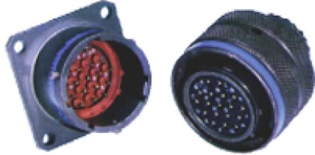 Amphenol Socapex, LJT 22 Way Wall Mount MIL Spec Circular Connector Receptacle, Pin Contacts,Shell Size 13, Bayonet