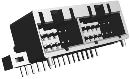 TE Connectivity Dual Line Interlock Leiterplatten-Stiftleiste Buchse Gewinkelt, 28-polig / 2-reihig, Raster 3.0mm,