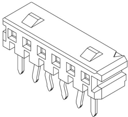 Molex Leiterplattenbuchse Gewinkelt 10-polig / 1-reihig, Raster 2mm
