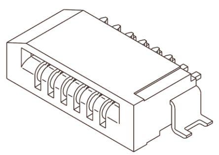 Molex Easy-On, SMD FPC-Steckverbinder, Buchse, 8-polig / 1-reihig, Raster 1mm Lötanschluss