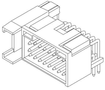 Molex Leiterplatten-Stiftleiste Gewinkelt, 2, 14-polig / 2-reihig, Raster 2.5mm, Kabel-Platine, Lötanschluss-Anschluss,