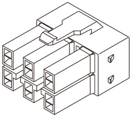 Molex Steckverbindergehäuse Buchse 6.5mm, 4-polig / 2-reihig Gerade Für Kabel-Platinen-Buchse