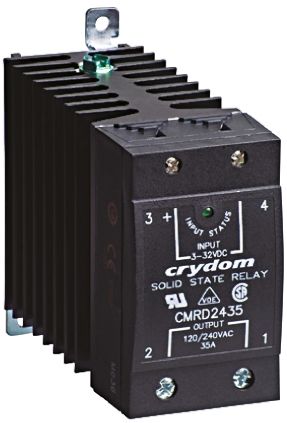 Sensata / Crydom 固态继电器, DIN 导轨, 最大负载电流35 A, 最大负载电压280 V