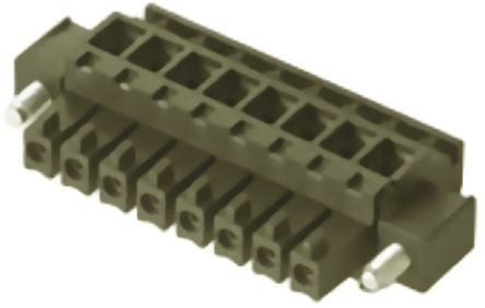 Weidmuller Borne Enchufable Para PCB Hembra Ángulo De 90° De 4 Vías, Paso 3.81mm, 17.5A, De Color Negro, Montaje De