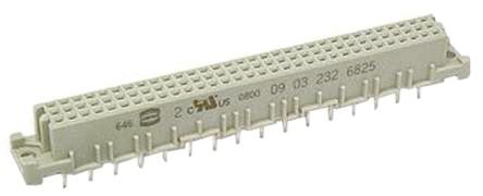HARTING 09 03 32 Way 2.54mm Pitch, Type C Class C2, 3 Row, Straight DIN 41612 Connector, Socket