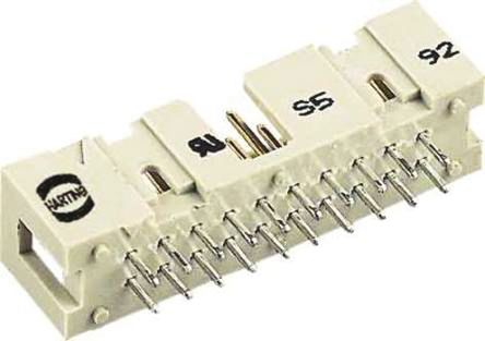 HARTING SEK 18 Series Straight Through Hole PCB Header, 26 Contact(s), 2.54mm Pitch, 2 Row(s), Shrouded