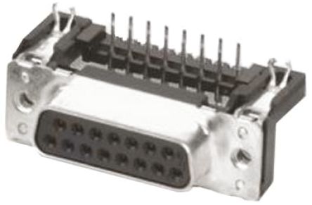 HARTING Conector D-sub, Serie D-Sub Standard, Paso 2.76mm, Ángulo De 90°, Montaje En Orificio Pasante, Hembra,