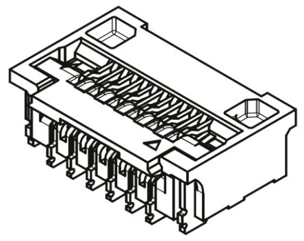 Molex Conector FPC Hembra Ángulo De 90° Serie Easy-On De 25 Vías, Paso 0.25mm, 1 Fila, Con Bloqueo, Para Soldar