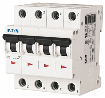 Eaton XEffect MCB, 4P, 50A Curve D, 230 → 400V AC, 6 KA Breaking Capacity