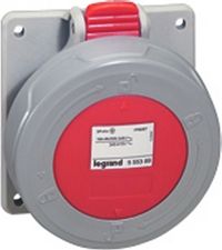 Legrand P17 Tempra Pro Leistungssteckverbinder Buchse Rot 3P + N + E, 415 V / 32A, Tafelmontage IP66, IP67