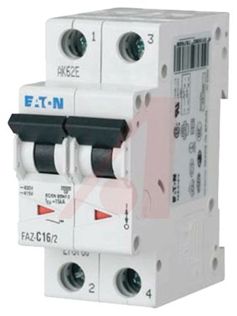 Eaton Moeller MCB Leitungsschutzschalter Typ B, 2-polig 13A 240 → 415V, Abschaltvermögen 10 KA XEffect