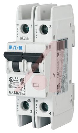 Eaton Moeller MCB Leitungsschutzschalter Typ C, 2-polig 500mA 240 → 415V, Abschaltvermögen 10 KA XEffect
