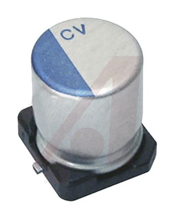 Nichicon Condensador Electrolítico De Aluminio De Polímero Serie CV, 150μF, ±20%, 25V Dc, Mont. SMD, 8 X 12mm, Paso