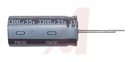 Nichicon Condensador Electrolítico Serie PM, 100μF, ±20%, 50V Dc, Mont. Pasante, 10 (Dia.) X 15mm, Paso 5mm