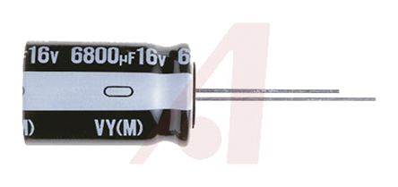 Nichicon VY, THT Aluminium-Elektrolyt Kondensator 2200μF ±20% / 10V Dc, Ø 10mm X 16mm, Bis 105°C
