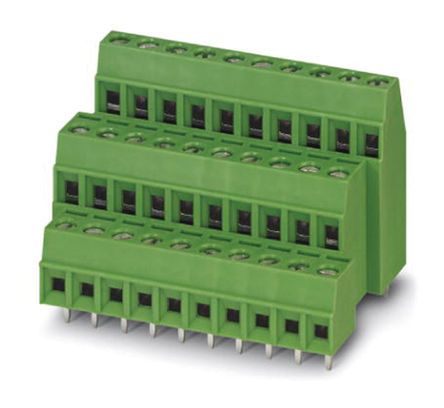 Phoenix Contact MKKDSN 1.5/ 3 Series PCB Terminal Block, 6-Contact, 5mm Pitch, Through Hole Mount, 2-Row, Screw
