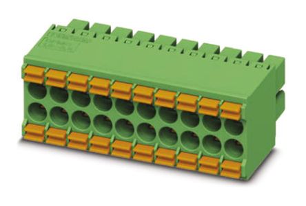 Phoenix Contact 3.5mm Pitch 6 Way Pluggable Terminal Block, Plug, Cable Mount, Spring Cage Termination