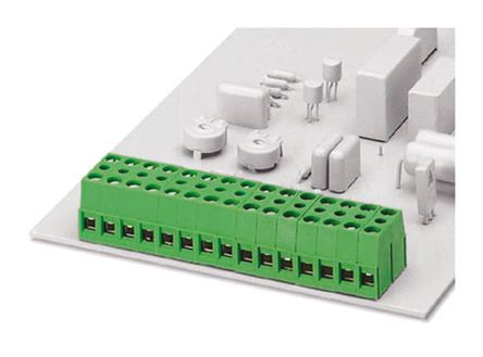 Phoenix Contact FRONT 2.5-H/SA10-10 Series PCB Terminal Block, 10-Contact, 5mm Pitch, Through Hole Mount, Screw