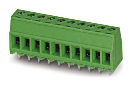 Phoenix Contact FFKDSA1/H-3.81-19 Series PCB Terminal Block, 19-Contact, 3.81mm Pitch, Through Hole Mount, Spring Cage
