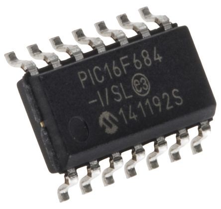 Microchip PIC16F684-I/SL, 8bit PIC Microcontroller, PIC16F, 20MHz, 2048 X 14 Words, 256 B Flash, 14-Pin SOIC