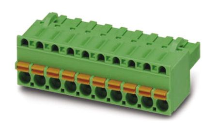 Phoenix Contact 5.08mm Pitch 17 Way Pluggable Terminal Block, Plug, Spring Cage Termination
