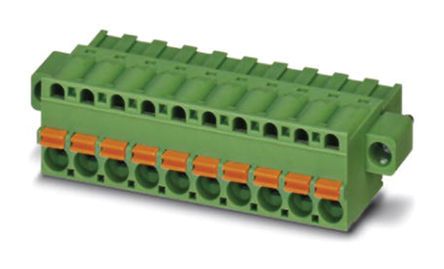 Phoenix Contact 5mm Pitch 14 Way Pluggable Terminal Block, Plug, Spring Cage Termination