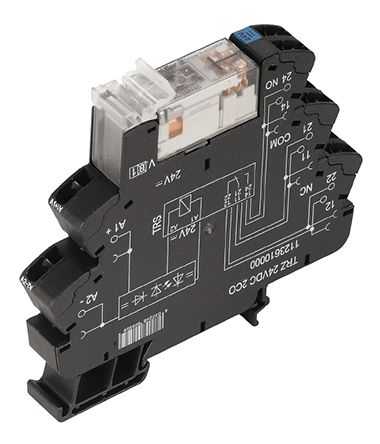 Weidmuller Weidmüller TRZ Interface Relais, 24V Ac/dc / 230V Ac/dc 230V, 2-poliger Wechsler DIN-Schienen 250V Ac/dc
