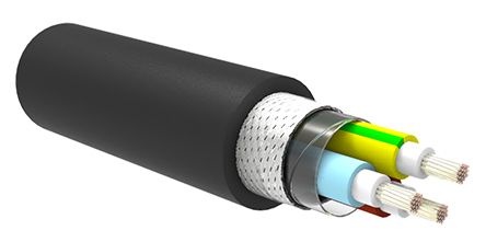 TE Connectivity C-Lite Netzkabel, 3-adrig Schwarz X 1,5 Mm² /Ø 7.2mm 50m, 600 V, Raucharm Halogenfrei (LSZH)