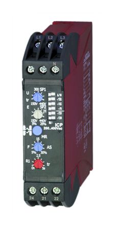 Hiquel Phase Monitoring Relay with DPDT Contacts, 3 Phase, 180 &#8594; 550 V ac
