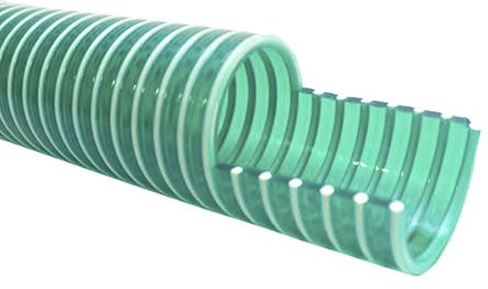 RS PRO Hose Pipe, PVC, 38mm ID, 46mm OD, Green, 5m