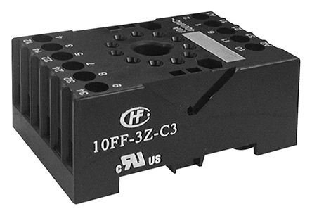 Hongfa Europe GMBH 继电器底座, 适用于HF10FF 和 HF10FH 系列继电器, DIN 导轨安装, 11触点
