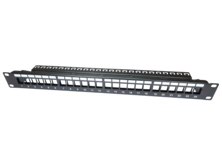 RS PRO 24 Port RJ Patch Panel STP Black