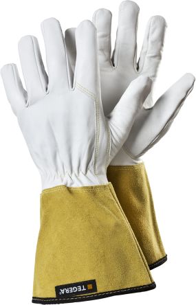 Tegera Gants De Protection 126A Taille 8, Résistant à La Chaleur, 12 Paires, Blanc, Jaune