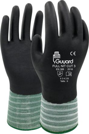 GUYARD FULL NIC CUT 3 Black HPPE, Lycra, Polyamide Abrasion Resistant, Cut Resistant, Puncture Resistant, Tear
