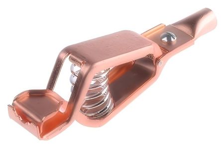 RS PRO Crocodile Clip Crocodile Clip Connection, Copper Contact, 300A, Orange