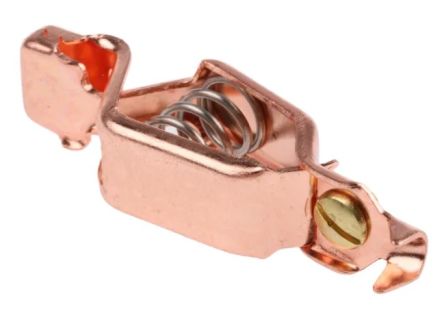 RS PRO Crocodile Clip Crocodile Clip Connection, Copper Contact, 75A, Orange