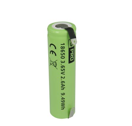 RS PRO, 3.65V, 18650, Lithium-Ion Rechargeable Battery, 2600mAh