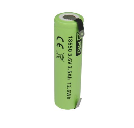 RS PRO, 3.60V, 18650, Lithium-Ion Rechargeable Battery, 3500mAh